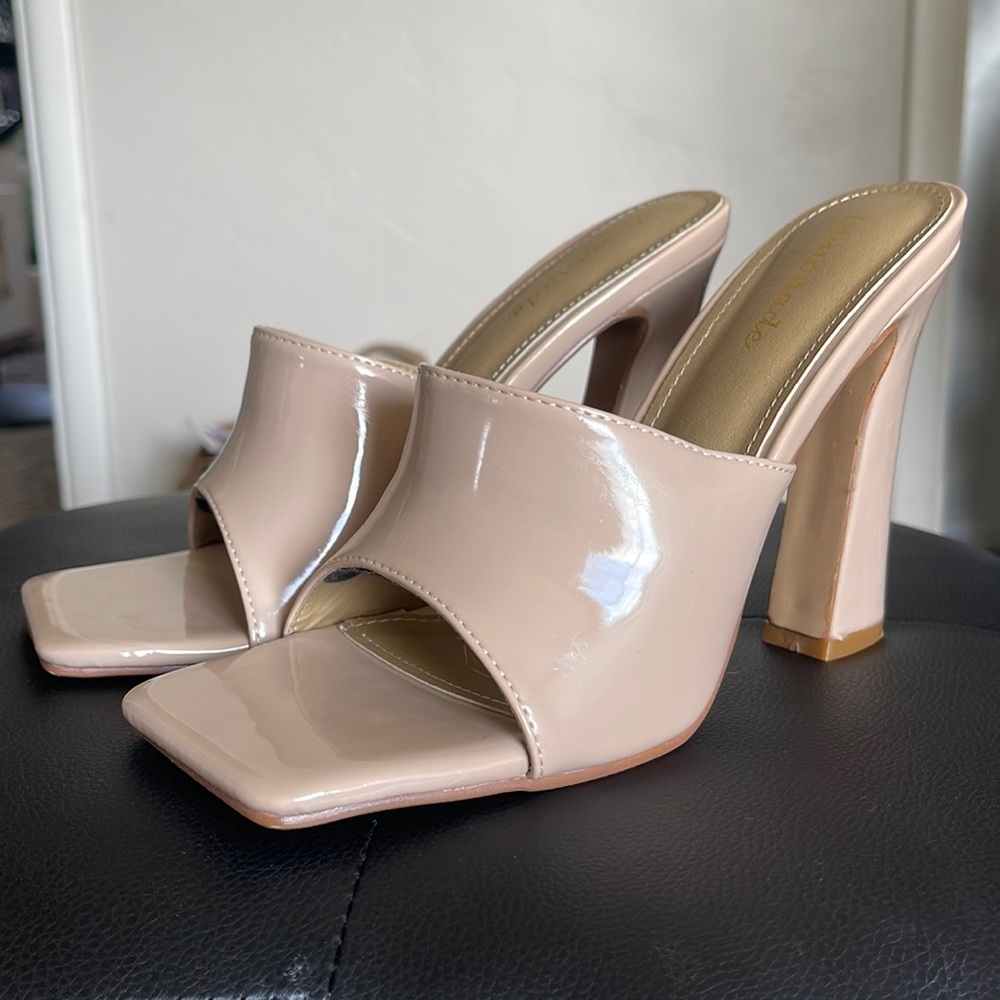 7.5 Nude Heels, Slides, Mules